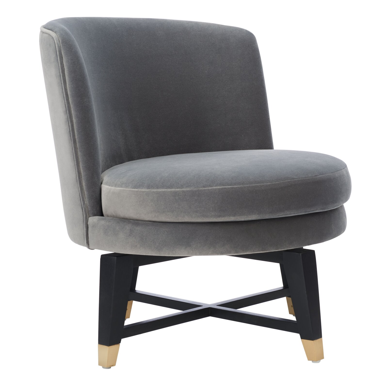 SafaviehCouture Upholstered Swivel Barrel Chair
